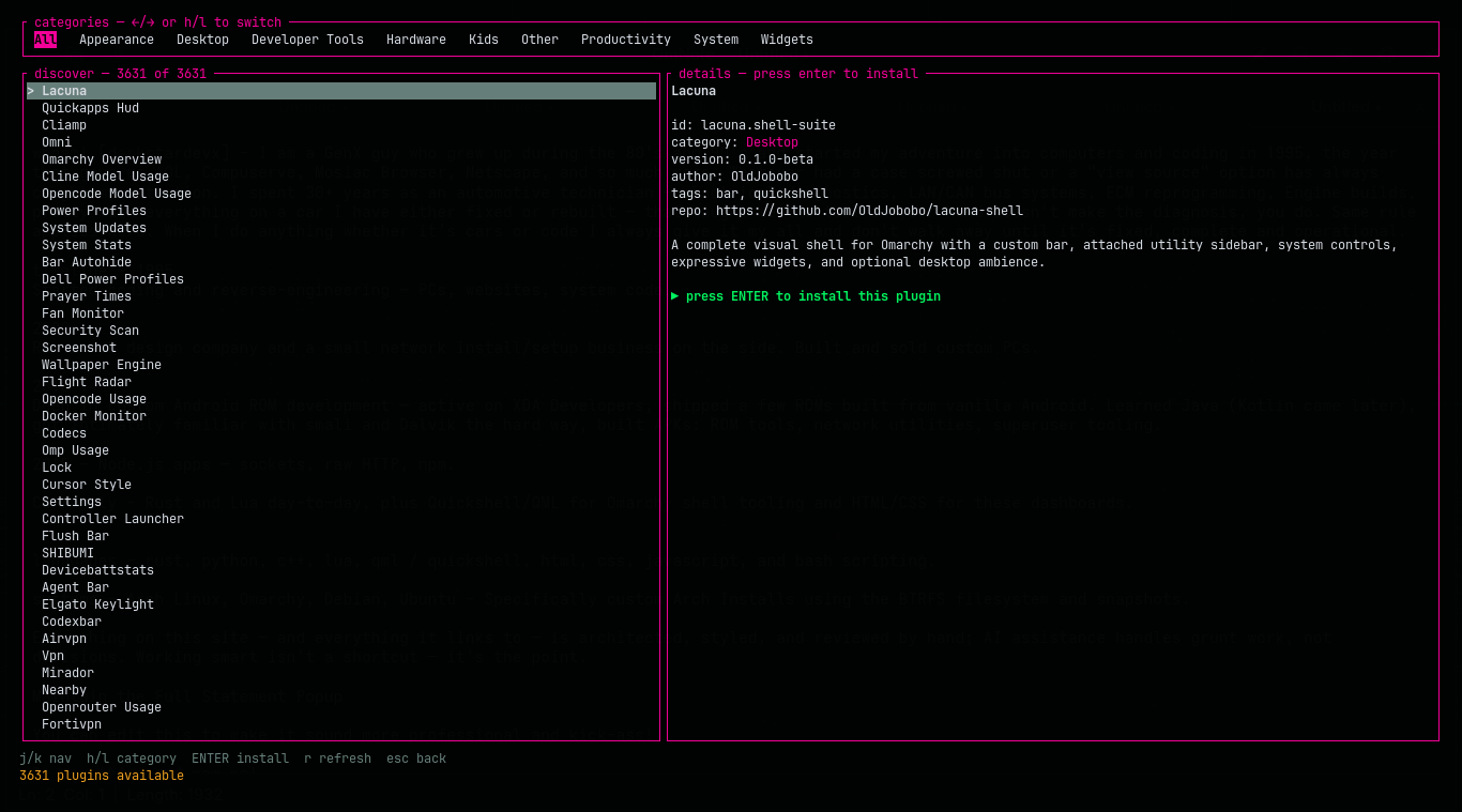 Cyberplug discover screen showing categories and plugin details